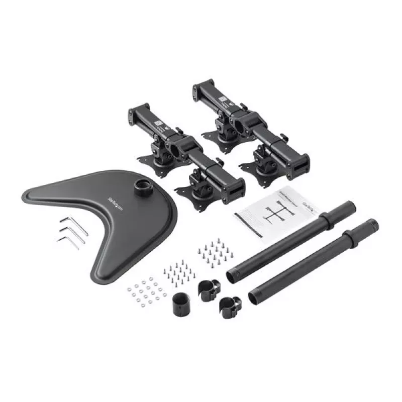Base de secretária StarTech.com para quatro monitores – articulada, autónoma, 8 kg, 33 cm (13 polegadas), 68,6 cm (27 polegadas), 100 x 100 mm, preto