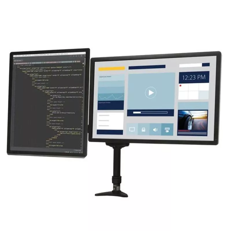 Suporte de secretária StarTech.com para dois monitores - ajustável, braçadeira, 13,6 kg, 30,5 cm (12 polegadas), 61 cm (24 polegadas), 100 x 100 mm, preto