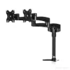 Suporte de secretária StarTech.com para dois monitores - ajustável, braçadeira, 13,6 kg, 30,5 cm (12 polegadas), 61 cm (24 polegadas), 100 x 100 mm, preto