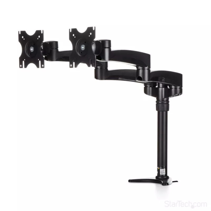 Suporte de secretária StarTech.com para dois monitores - ajustável, braçadeira, 13,6 kg, 30,5 cm (12 polegadas), 61 cm (24 polegadas), 100 x 100 mm, preto