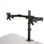 Braço StarTech.com para dois monitores com montagem na secretária - braçadeira/passagem de cabo para monitor VESA até 32 polegadas - braço de monitor articulado ergonómico - altura ajustável/inclinação/rotação/giro