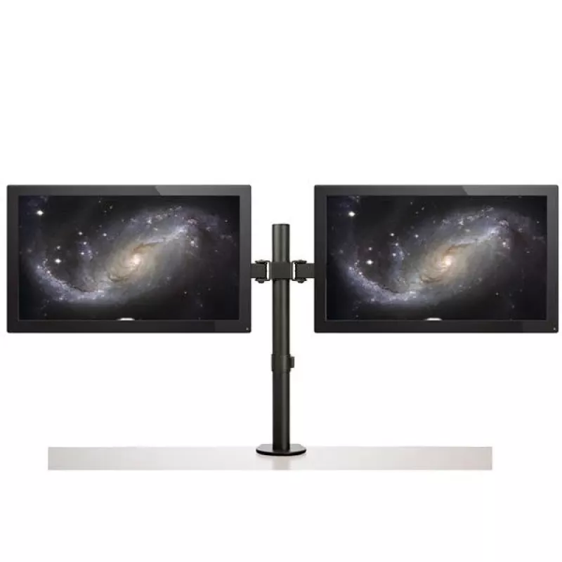 Braço StarTech.com para dois monitores com montagem na secretária - braçadeira/passagem de cabo para monitor VESA até 32 polegadas - braço de monitor articulado ergonómico - altura ajustável/inclinação/rotação/giro