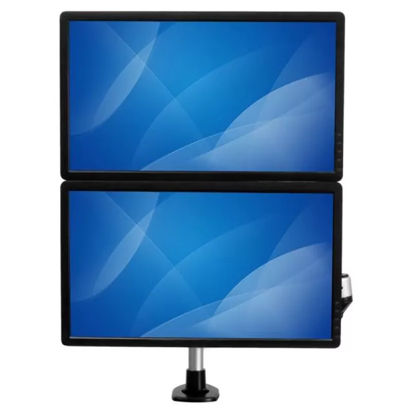 Braço StarTech.com para dois monitores com montagem na secretária – totalmente articulado – Premium