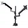 Braço StarTech.com para dois monitores com montagem na secretária, suporte de monitor totalmente articulado para 2 ecrãs VESA até 32 polegadas (8 kg), altura ajustável, braçadeira/passagem de secretária, mola mecânica