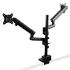 Braço StarTech.com para dois monitores com montagem na secretária, suporte de monitor totalmente articulado para 2 ecrãs VESA até 32 polegadas (8 kg), altura ajustável, braçadeira/passagem de secretária, mola mecânica
