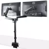 Braço StarTech.com para dois monitores com montagem na secretária, suporte de monitor totalmente articulado para 2 ecrãs VESA até 32 polegadas (8 kg), altura ajustável, braçadeira/passagem de secretária, mola mecânica