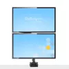 Braço StarTech.com para dois monitores com montagem na secretária, suporte de monitor totalmente articulado para 2 ecrãs VESA até 32 polegadas (8 kg), altura ajustável, braçadeira/passagem de secretária, mola mecânica