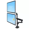 Braço StarTech.com para dois monitores com montagem na secretária, suporte de monitor totalmente articulado para 2 ecrãs VESA até 32 polegadas (8 kg), altura ajustável, braçadeira/passagem de secretária, mola mecânica