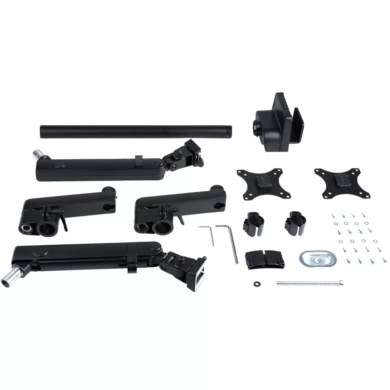 Braço StarTech.com para dois monitores com montagem na secretária, suporte de monitor totalmente articulado para 2 ecrãs VESA até 32 polegadas (8 kg), altura ajustável, braçadeira/passagem de secretária, mola mecânica