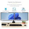 Braço StarTech.com para dois monitores com montagem na secretária, suporte de monitor totalmente articulado para 2 ecrãs VESA até 32 polegadas (8 kg), altura ajustável, braçadeira/passagem de secretária, mola mecânica