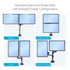 Braço StarTech.com para dois monitores com montagem na secretária, suporte de monitor totalmente articulado para 2 ecrãs VESA até 32 polegadas (8 kg), altura ajustável, braçadeira/passagem de secretária, mola mecânica