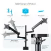 Braço StarTech.com para dois monitores com montagem na secretária, suporte de monitor totalmente articulado para 2 ecrãs VESA até 32 polegadas (8 kg), altura ajustável, braçadeira/passagem de secretária, mola mecânica
