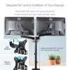 Braço StarTech.com para dois monitores com montagem na secretária, suporte de monitor totalmente articulado para 2 ecrãs VESA até 32 polegadas (8 kg), altura ajustável, braçadeira/passagem de secretária, mola mecânica