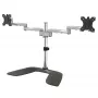 Base de secretária StarTech.com para dois monitores – suporte ergonómico de secretária para ecrãs VESA até 32 polegadas – suporte universal autónomo e articulado para monitor de computador – altura ajustável – prateado