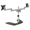 Base de secretária StarTech.com para dois monitores – suporte ergonómico de secretária para ecrãs VESA até 32 polegadas – suporte universal autónomo e articulado para monitor de computador – altura ajustável – prateado