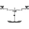 Base de secretária StarTech.com para dois monitores – suporte ergonómico de secretária para ecrãs VESA até 32 polegadas – suporte universal autónomo e articulado para monitor de computador – altura ajustável – prateado