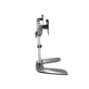 Base de secretária StarTech.com para dois monitores – suporte ergonómico de secretária para ecrãs VESA até 32 polegadas – suporte universal autónomo e articulado para monitor de computador – altura ajustável – prateado