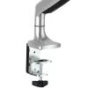 Suporte StarTech.com para monitor com montagem na secretária - suporte VESA ergonómico de alta resistência - ecrã individual de 9 kg - totalmente articulado, altura ajustável, articulado - alumínio - braçadeira/passagem de secretária - prateado