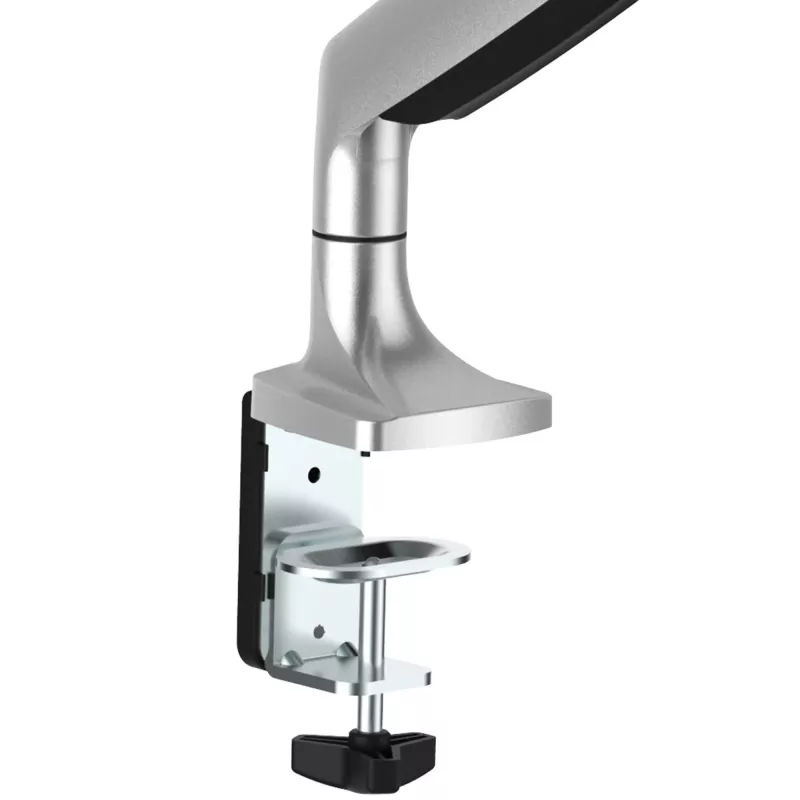 Suporte StarTech.com para monitor com montagem na secretária - suporte VESA ergonómico de alta resistência - ecrã individual de 9 kg - totalmente articulado, altura ajustável, articulado - alumínio - braçadeira/passagem de secretária - prateado