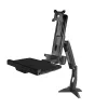 Braço StarTech.com para monitor sentado/em pé – braço de estação de trabalho ajustável para montagem na secretária para ecrã individual de 34 polegadas com montagem VESA – conversor ergonómico articulado de secretária elevável com prateleira para teclado