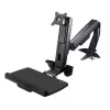 Braço StarTech.com para monitor sentado/em pé – braço de estação de trabalho ajustável para montagem na secretária para ecrã individual de 34 polegadas com montagem VESA – conversor ergonómico articulado de secretária elevável com prateleira para teclado