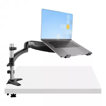 Suporte StarTech.com para portátil com montagem na secretária – braço articulado totalmente móvel para portátil ou monitor individual de 34 polegadas – placa de montagem VESA para portáteis – suporte ergonómico ajustável para notebook – braçadeira de secretária