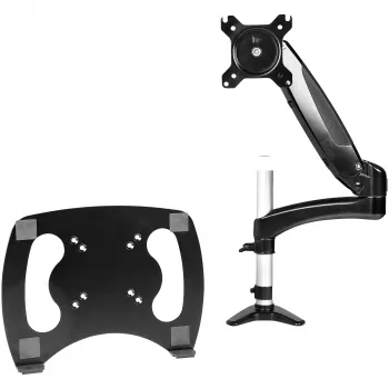 Suporte StarTech.com para portátil com montagem na secretária – braço articulado totalmente móvel para portátil ou monitor individual de 34 polegadas – placa de montagem VESA para portáteis – suporte ergonómico ajustável para notebook – braçadeira de secretária