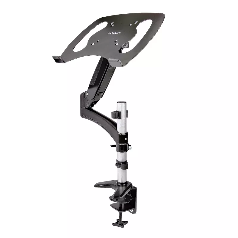 Suporte StarTech.com para portátil com montagem na secretária – braço articulado totalmente móvel para portátil ou monitor individual de 34 polegadas – placa de montagem VESA para portáteis – suporte ergonómico ajustável para notebook – braçadeira de secretária