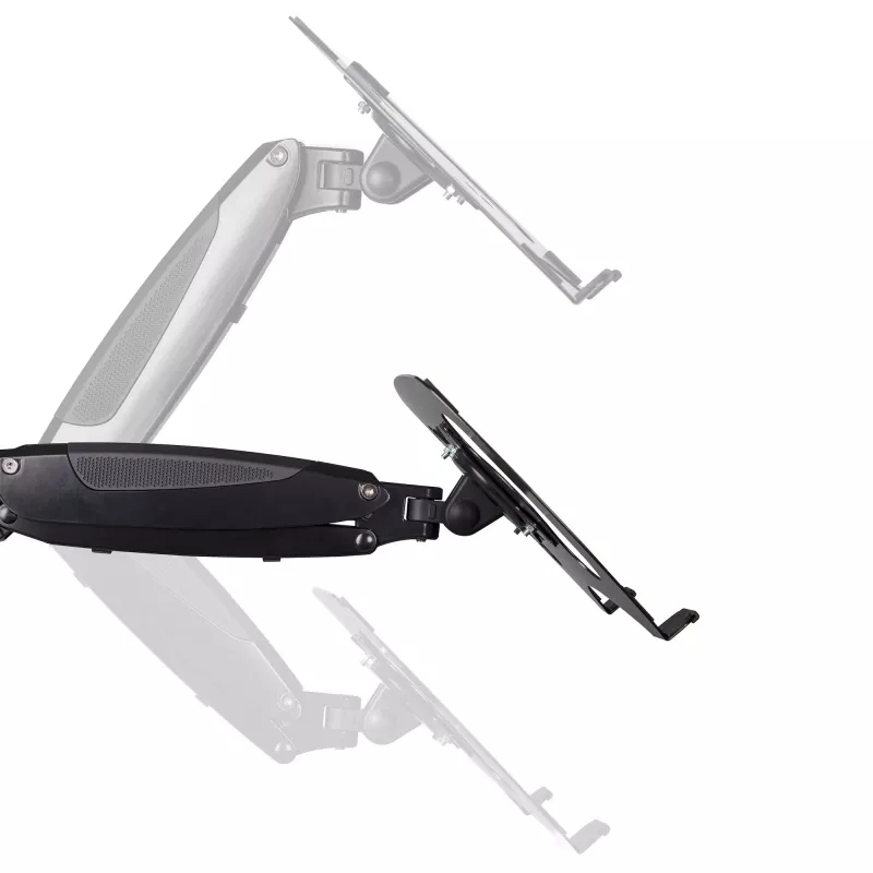 Suporte StarTech.com para portátil com montagem na secretária – braço articulado totalmente móvel para portátil ou monitor individual de 34 polegadas – placa de montagem VESA para portáteis – suporte ergonómico ajustável para notebook – braçadeira de secretária
