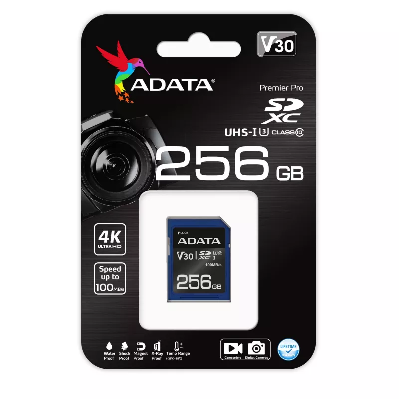 ADATA ASDX256GUI3V30S-R cartão de memória 256 GB SDXC UHS-I Class 10