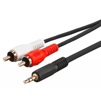 Cabo de áudio Microconnect AUDLC10G 10 m 3,5 mm 2 x RCA preto