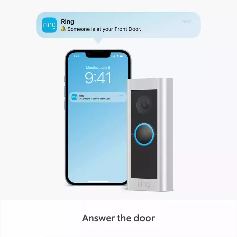 Amazon Ring Battery Video Doorbell Pro B0B2BNM4PV campainha de vídeo inteligente, Wi-Fi, vídeo HD+, visão noturna, áudio bidirecional