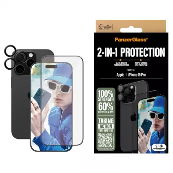 PanzerGlass 2-in-1 Bundle iPhone '24 6.3 polegadas Pro B2862+1284