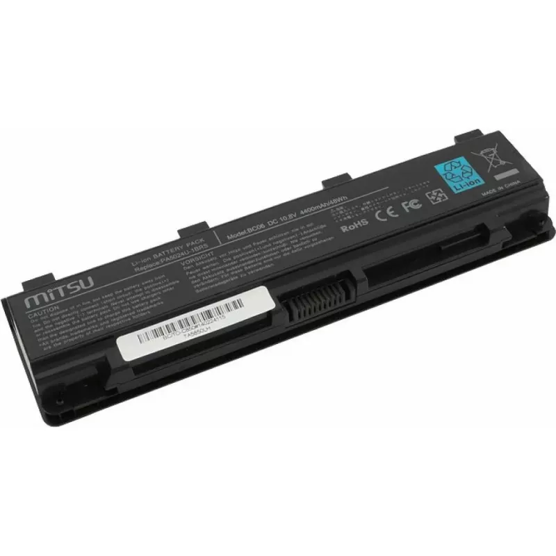 Bateria de portátil MITSU para Toshiba C850 / L800 / S855, 4400 mAh, 10,8–11,1 V