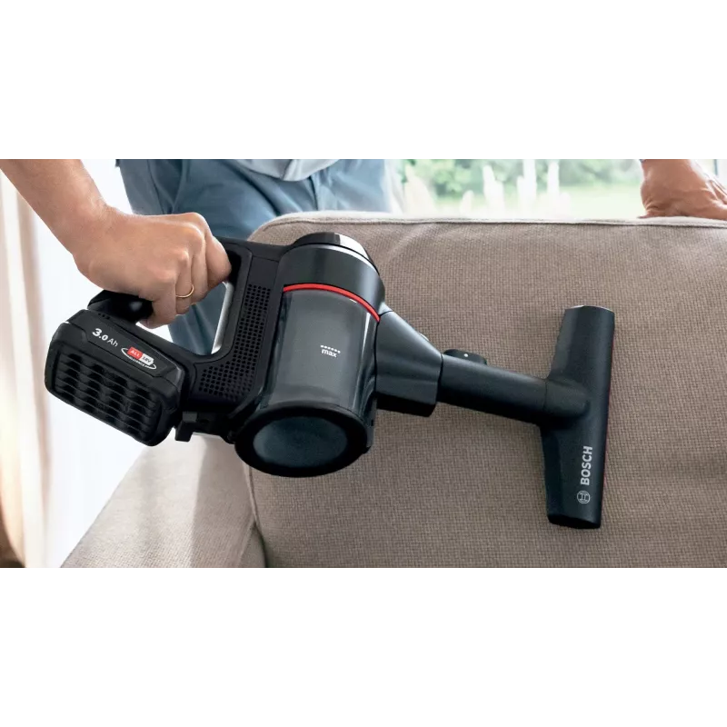 Aspirador vertical Bosch BCS712XXL, escova elétrica, bateria, a seco, sem saco, 0,3 L, preto, 3 Ah