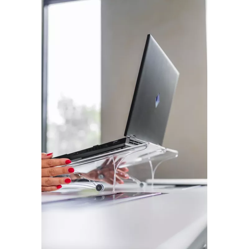 BakkerElkhuizen Q-note 350 suporte para notebook, suporte para portátil, transparente, plástico, aço, 25,4 cm (10 polegadas), 50,8 cm (20 polegadas), 110 - 230 mm