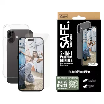 PanzerGlass SAFE. by ® Pacote de proteção 2-em-1 iPhone '24 6,7 polegadas