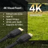 Unitek C11079BK-10M cabo HDMI 2.0, 4K 60 Hz, 10 m, HDMI Tipo A macho-macho, 18 Gbps, HDR, ARC, CEC, banhado a ouro, preto