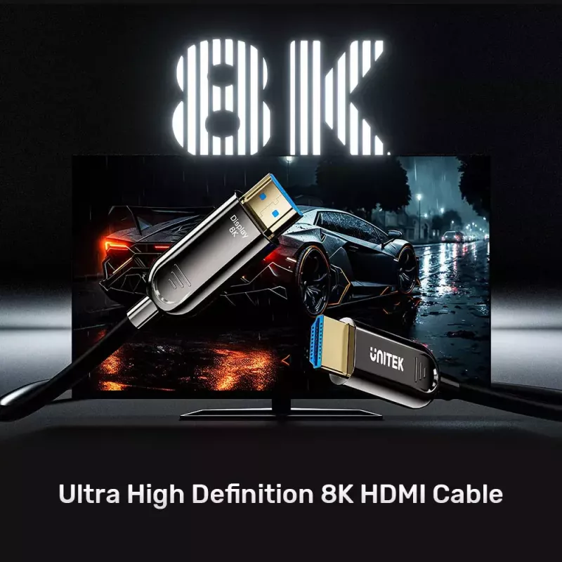Cabo HDMI Unitek C11085GY01-20M 20 m HDMI 2.1 48 Gbit/s 4K@144Hz 8K@60Hz preto