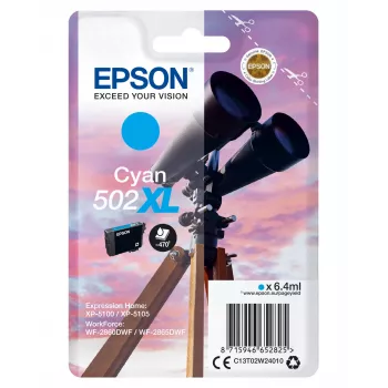 Embalagem individual Epson ciano 502XL tinta, rendimento alto (XL), ciano, 6,4 ml, 1 unidade, 470 páginas
