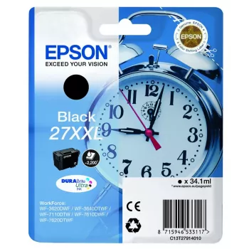 Despertador Epson 27XXL cartucho de tinta DURABrite Ultra 1 unidade original preto