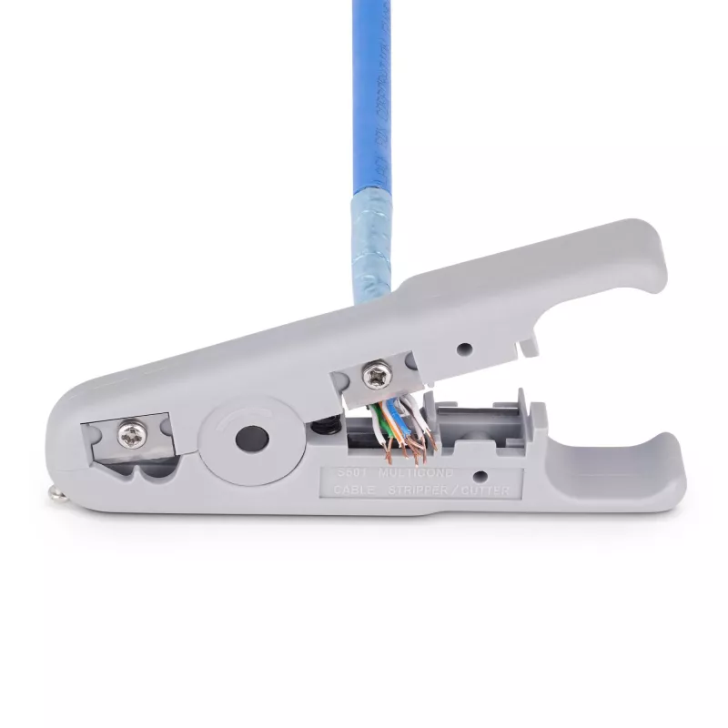 StarTech.com descarnador e cortador de cabos de rede, descarnador profissional para cabos UTP/FTP/STP/Coax, ferramenta rotativa de descarnar e cortar