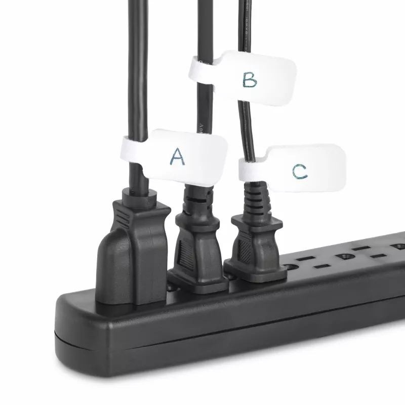 StarTech.com etiquetas para cabos de 3,5 polegadas (9cm), pack de 100, branco, etiquetas de cabos com fecho de velcro de gancho a gancho, identificação de cabos escrevíveis para gestão de cabos, etiquetas de identificação de cabos