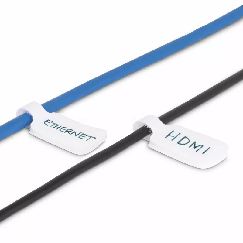StarTech.com etiquetas para cabos de 3,5 polegadas (9cm), pack de 100, branco, etiquetas de cabos com fecho de velcro de gancho a gancho, identificação de cabos escrevíveis para gestão de cabos, etiquetas de identificação de cabos