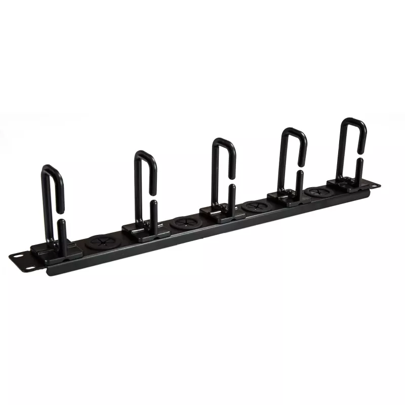 StarTech.com organizador de gestão de cabos 1U 19 polegadas – ganchos em D para bastidor de rede/servidor – painel horizontal de cabos para centros de dados com orifícios de passagem, incl. material de montagem – EIA/ECA-310-E