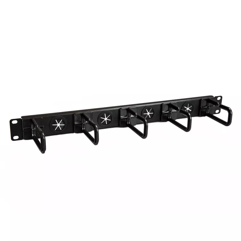 StarTech.com organizador de gestão de cabos 1U 19 polegadas – ganchos em D para bastidor de rede/servidor – painel horizontal de cabos para centros de dados com orifícios de passagem, incl. material de montagem – EIA/ECA-310-E