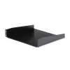 StarTech.com Prateleira de rack 2HE para servidor – Prateleira universal de montagem em rack para armário e rack de equipamento de rede de 19 polegadas – Aço de alta resistência – Capacidade de carga 20 kg – Prateleira com 400 mm de profundidade, preto