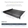 StarTech.com CABSHELF116V2PK pack de 2 prateleiras rack 1U ventiladas, 16 polegadas de profundidade