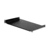 StarTech.com prateleira fixa de montagem em bastidor de servidor 1U - prateleira universal de braço em consola de aço com 25,4 cm de profundidade para bastidor de equipamento AV/rede de 19 polegadas - robusta - capacidade de carga 20 kg, preto