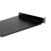 StarTech.com prateleira fixa de montagem em bastidor de servidor 1U - prateleira universal de braço em consola de aço com 25,4 cm de profundidade para bastidor de equipamento AV/rede de 19 polegadas - robusta - capacidade de carga 20 kg, preto